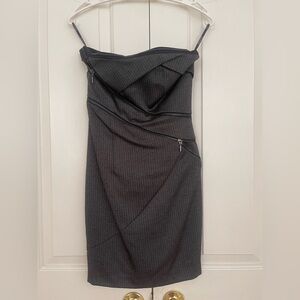 bebe Charcoal Strapless Dress
